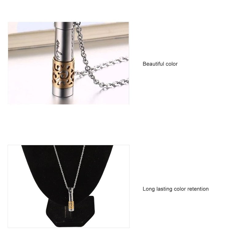 woobles Pendant Necklace, Enhancer Titanium Steel Jewelry Perfume Locket Necklace, Portable Hollow Out Wear Resistant Perfume Pendant for Gift Giving - Image 4